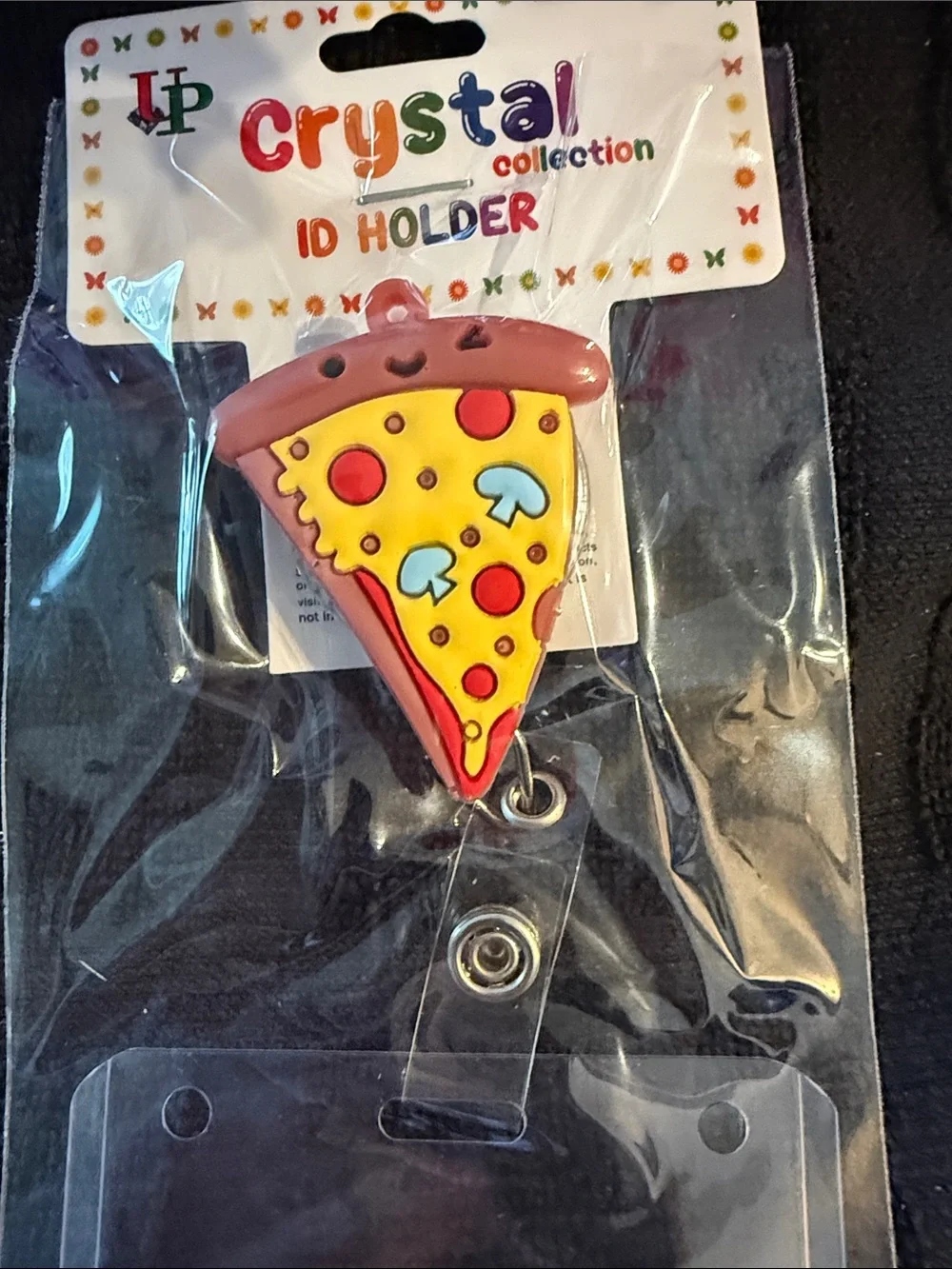 Pizza Slice ID Holder - Yellow & Pink